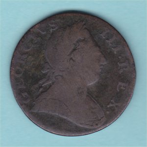 1775 (c) HalfPenny, counterfeit, Fair