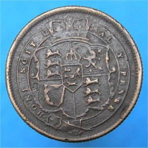 1816 Shilling, counterfeit, VF Reverse