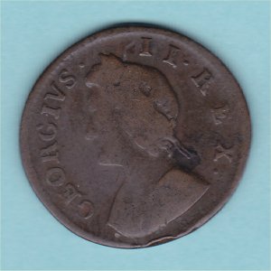 1734 Farthing, George II, nFine