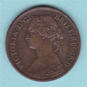 1863 Farthing, Victoria, Rare, VF