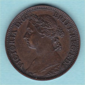 1881H Farthing, Victoria, gVF+