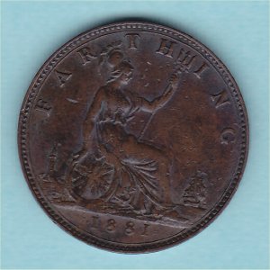 1881 Farthing, Victoria, VF Reverse