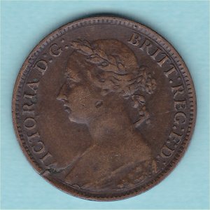 1887 Farthing, Victoria, VF