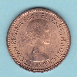 1953 Farthing, Elizabeth II, EF