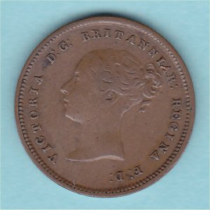 1844 Half Farthing, Victoria, Fine