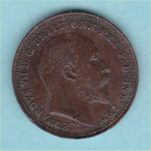 1902 Third Farthing, Edward VII, VF