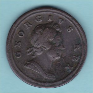 1717 (b) HalfPenny, No Stops, aVF