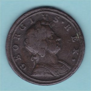 1721 HalfPenny, Stop after date, gFine