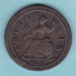 1722 HalfPenny, A for V, Fair Reverse