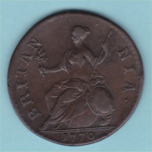 1770 HalfPenny, super VF Reverse