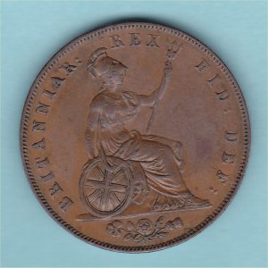 1827 HalfPenny, aEF Reverse