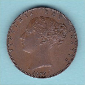 1839 Isle of Man Farthing, VF++