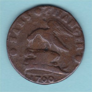 1709 Isle of Man Penny, VF+ Reverse