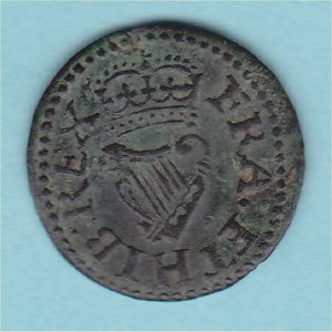 Farthing, Richmond P166 Fusil, RARE, gFine Reverse