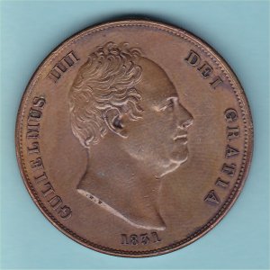 1831 Penny .w.w Rare, William IV,  aUnc