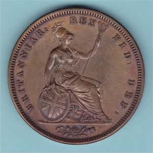 1831%20Penny%20.w.w%20Rare,%20William%20IV,%20%20aUnc Reverse