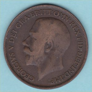 1918 Penny, George V, aF