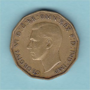 1946 Threepence, George VI, aFine