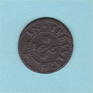 1656 Ipswich Farthing Token, VF