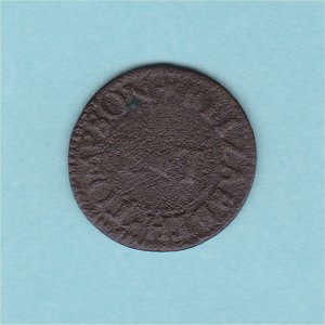 1656 Ipswich Farthing Token, VF Reverse