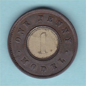 Victorian Model Penny, VF  Reverse