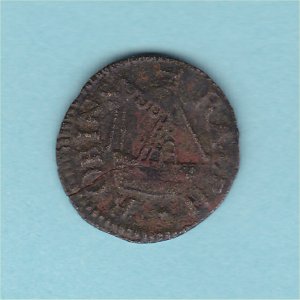 1655 Sandwich Farthing Token, VF