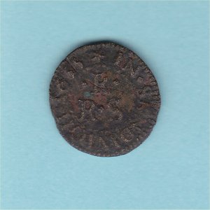 1655 Sandwich Farthing Token, VF Reverse