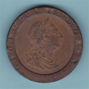 1797 Cartwheel Twopence, George III VF