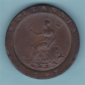 1797 Cartwheel Twopence, George III VF Reverse
