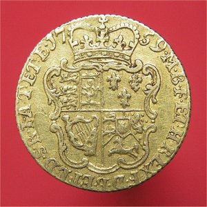 1759 Half Guinea, George II, aVF Reverse