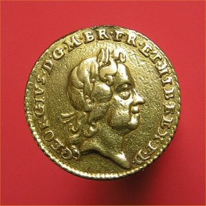 1718 Quarter Guinea, George I, VF+