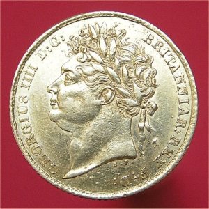 1825 Half Sovereign, George IV, gVF/aEF