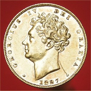 1827 Half Sovereign, George IV, gVF/aEF