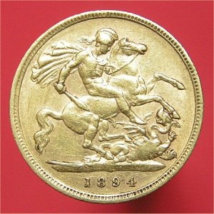 1894 (b) Half Sovereign, Victoria, Fine Reverse