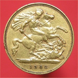 1902 Half Sovereign, Edward VII, Fine Reverse