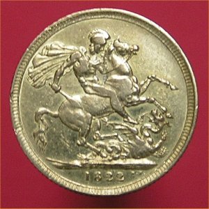 1822 Sovereign, George IV, EF Reverse