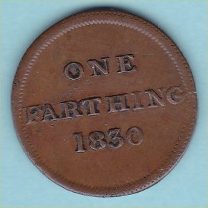 Scottish Farthing 1830, gVF Reverse
