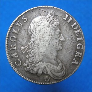 1662 Crown Rose below Bust, Charles II Fine