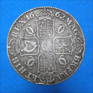 1662 Crown Rose below Bust, Charles II Fine Reverse