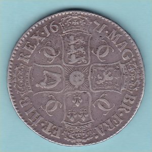 1671 Crown, Charles II aVF Reverse