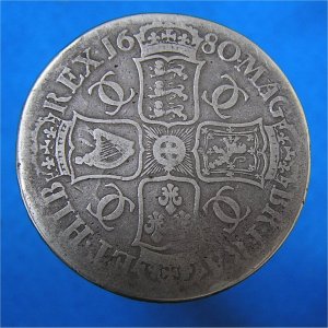 1680 Crown, Charles II F Reverse