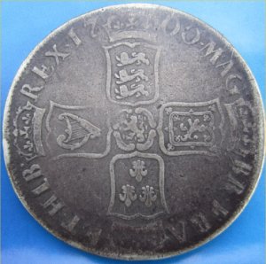 1700 Crown, William III,  F Reverse