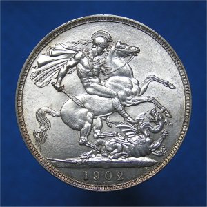 1902 Crown, Edward VII, aUnc Reverse