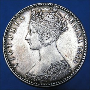 1849 Florin, Victoria Godless aEF