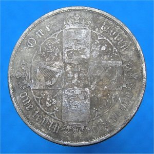 1857 Florin, Victoria detecting find. fair Reverse