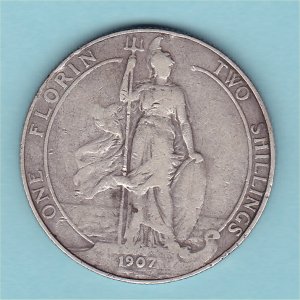 1907 Florin, Edward VII Fine Reverse