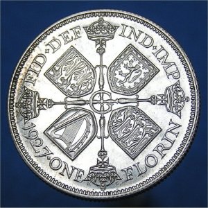 1927 Florin, George V Proof aUnc Reverse