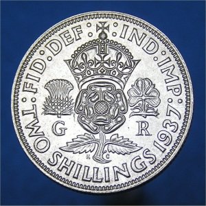 1937 Florin, George VI aUnc Reverse