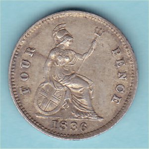 1836 (b) Groat, William IV, VF Reverse
