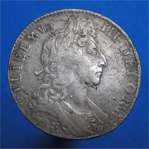 1697E HalfCrown, William III, double strike VF